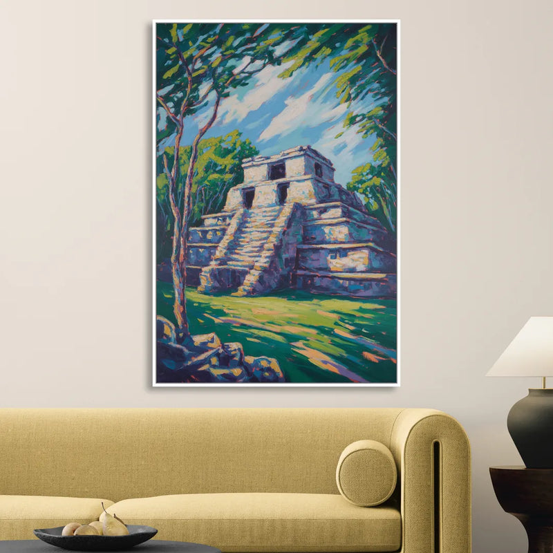 El Rey Ruins Living Room - White Canvas Wall Art