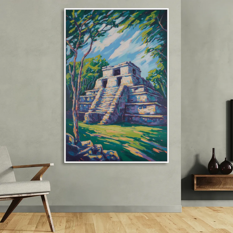 El Rey Ruins Sitting Room - White Canvas Wall Art