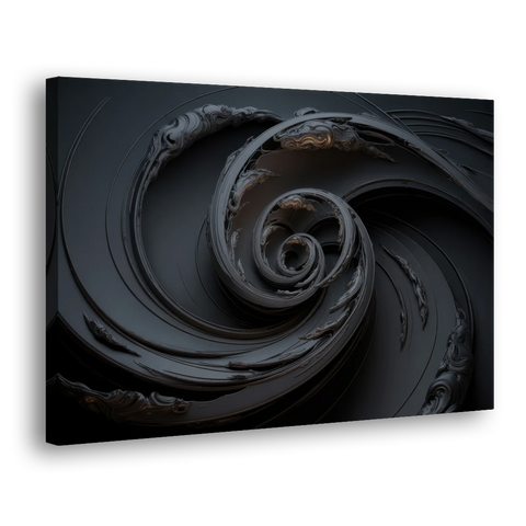 Elegance in Motion Black Abstract - Canvas Wall Art - Side