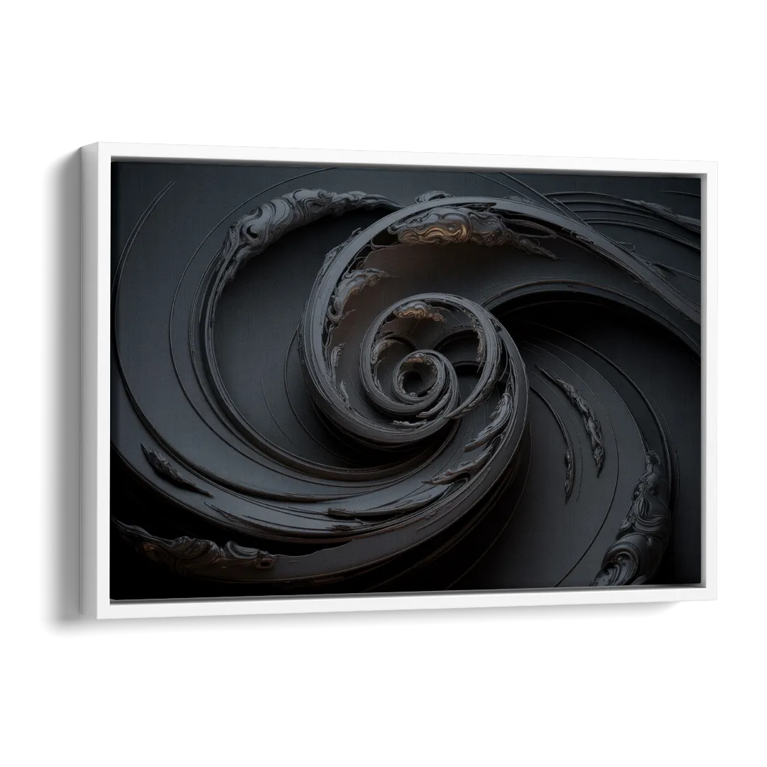 Elegance in Motion Black Abstract Side - White Canvas Wall Art