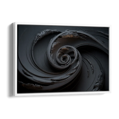 Elegance in Motion Black Abstract Side - White Canvas Wall Art