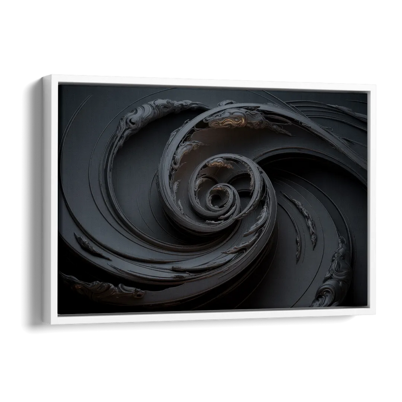 Elegance in Motion Black Abstract Side - White Canvas Wall Art