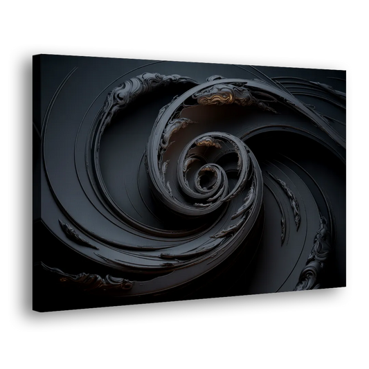 Elegance in Motion Black Abstract Side - Canvas Wall Art