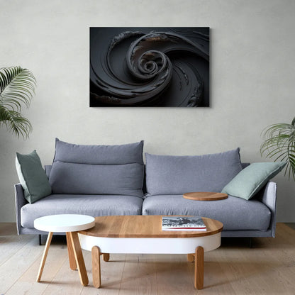 Elegance in Motion Black Abstract - Canvas Wall Art Living Room