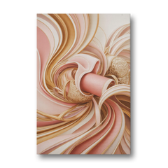 Elegance in Motion Pink and Gold Abstract - Canvas Wall Art - Front