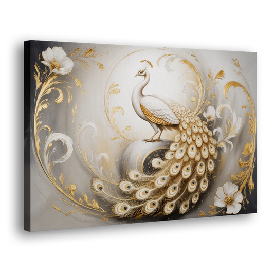 Elegance in White and Gold Side - Canvas Wall Art