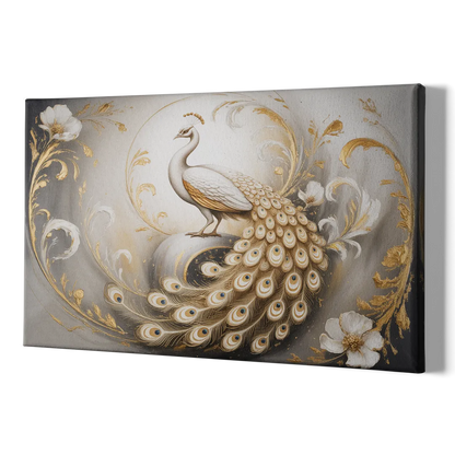 Elegance in White and Gold - Canvas Print Art Sides