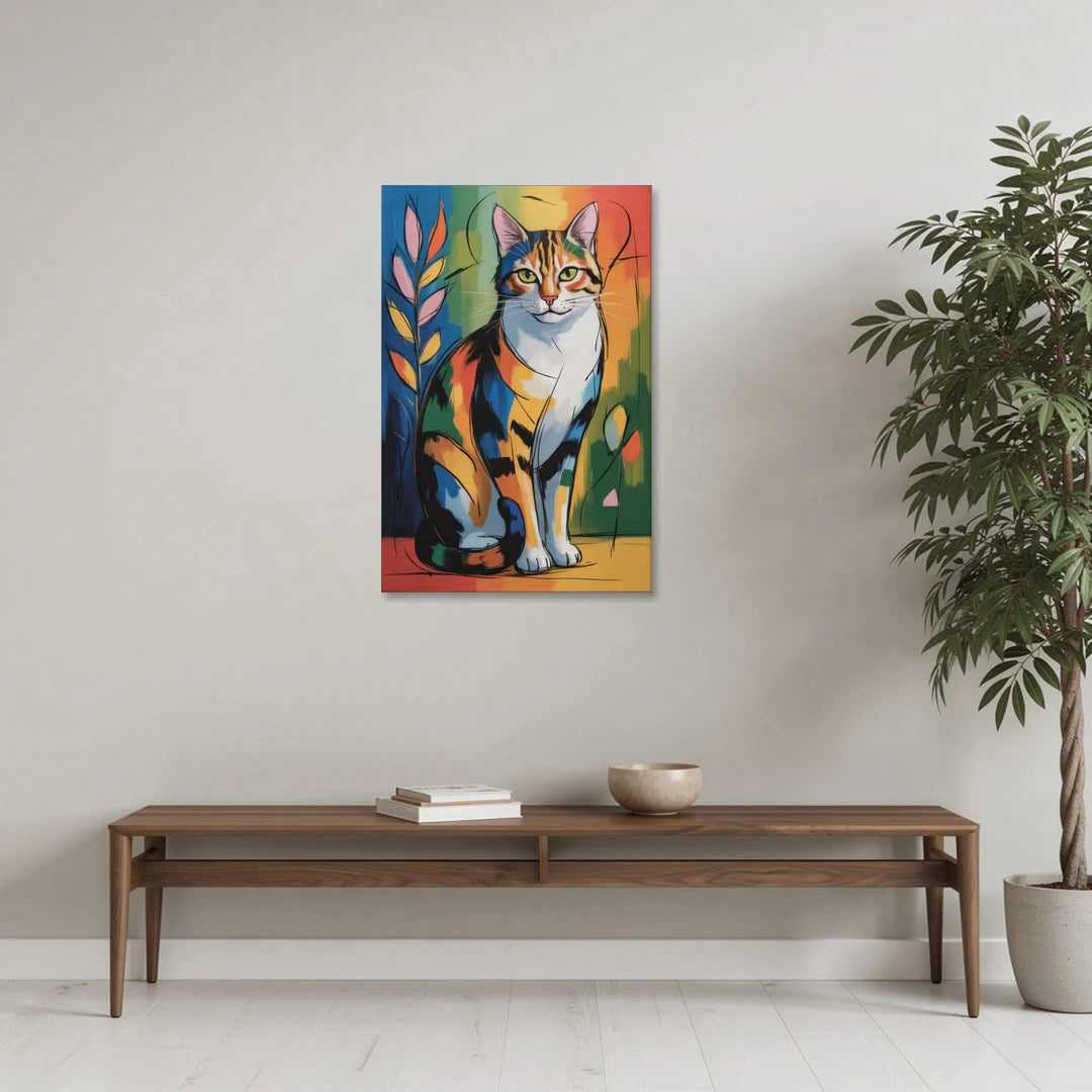 Elegant Calico Cat - Canvas Wall Art - Coffee Table - 24x36