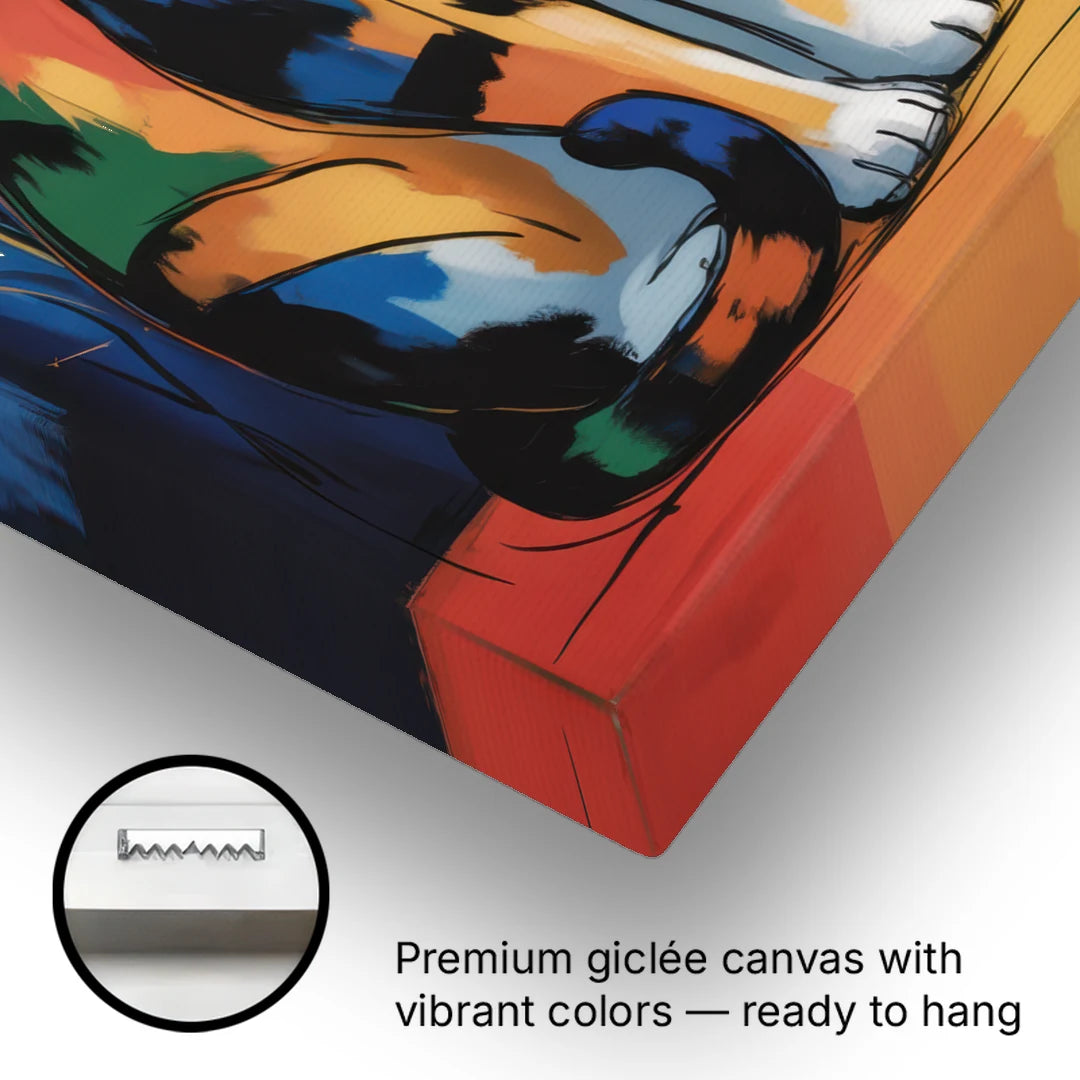 Elegant Calico Cat - Canvas Wall Art - Gallery Wrap Corner