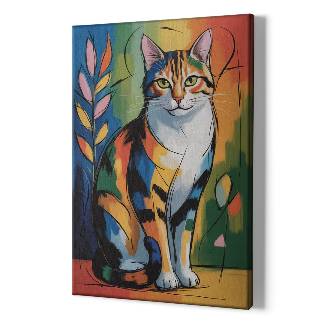 Elegant Calico Cat - Canvas Print Art Sides