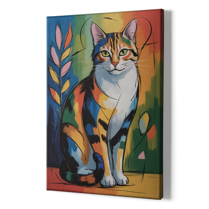 Elegant Calico Cat - Canvas Print Art Sides