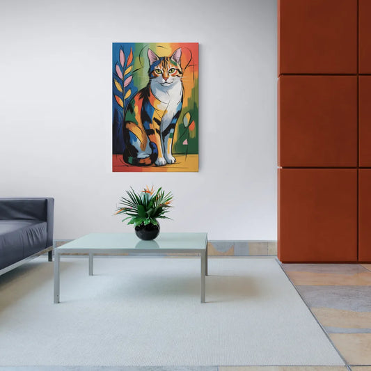 Elegant Calico Cat - Canvas Wall Art Living Room