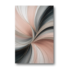 Elegant Curves Pink and Grey Abstract - Canvas Wall Art - Front
