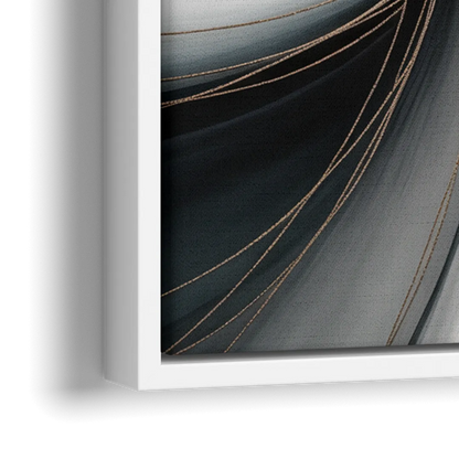 Elegant Curves Pink and Grey Abstract - Close-Up White Frame Canvas