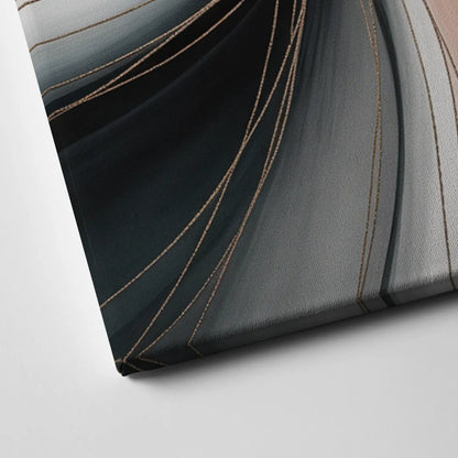 Elegant Curves Pink and Grey Abstract Canvas Close Up