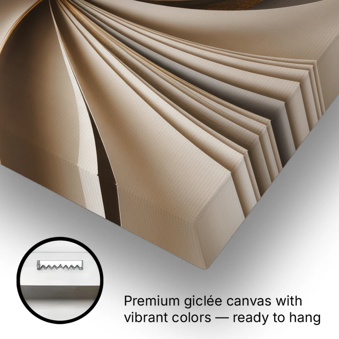 Elegant Flow Beige Abstract - Canvas Wall Art - Gallery Wrap Corner