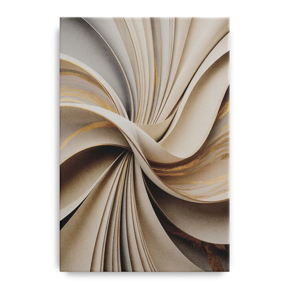 Elegant Flow Beige Abstract Front - Canvas Wall Art