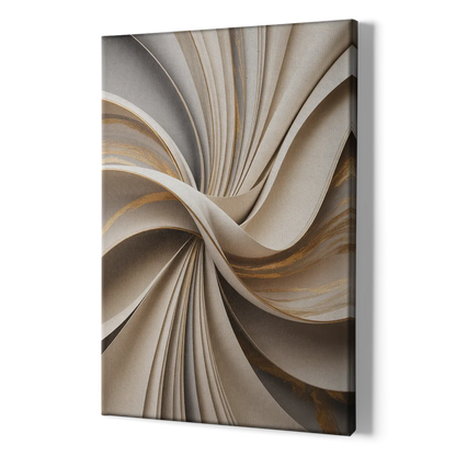 Elegant Flow Beige Abstract - Canvas Print Art Sides