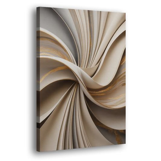 Elegant Flow Beige Abstract Side - Canvas Wall Art