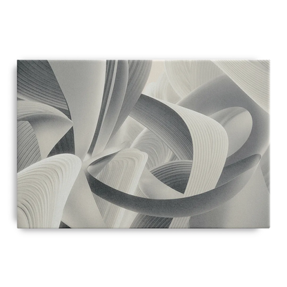 Elegant Flow Grey and White Abstract - Canvas Wall Art