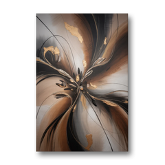 Elegant Fluidity in Brown Abstract - Canvas Wall Art - Front