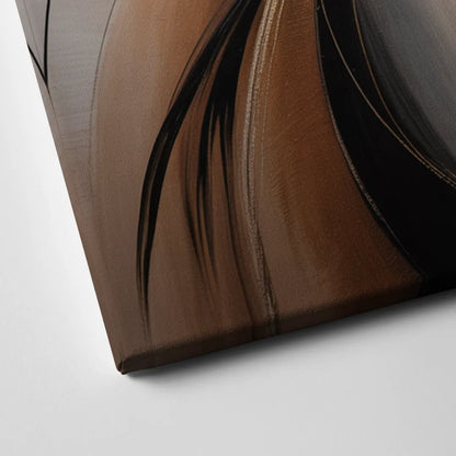 Elegant Fluidity in Brown Abstract Canvas Close Up