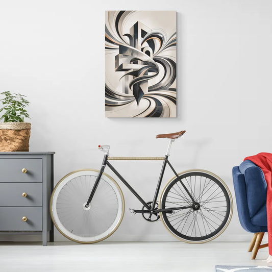 Elegant Fusion Grey and White Abstract - Canvas Wall Art Living Room