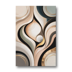 Elegant Geometric Beige Abstract - Canvas Wall Art - Front