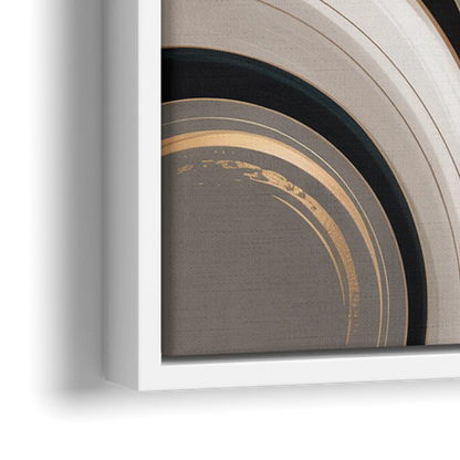 Elegant Geometric Beige Abstract - Close-Up White Frame Canvas