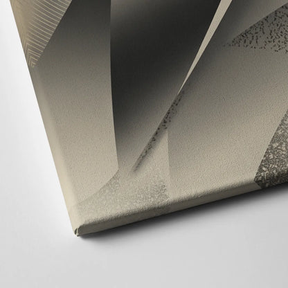 Elegant Geometric Flow Grey and Silver Abstract Canvas Close Up