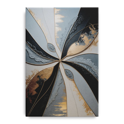 Elegant Geometric Harmony Grey Abstract - Canvas Wall Art