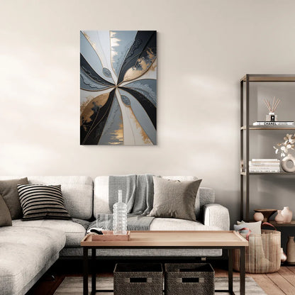 Elegant Geometric Harmony Grey Abstract - Canvas Wall Art Living Room