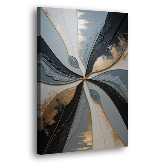 Elegant Geometric Harmony Grey Abstract Side - Canvas Wall Art