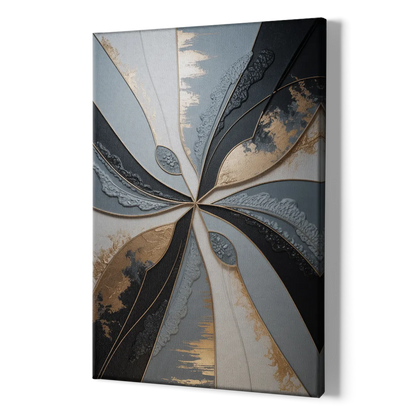 Elegant Geometric Harmony Grey Abstract - Canvas Print Art Sides