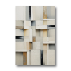 Elegant Geometric Intersections White Abstract - Canvas Wall Art - Front