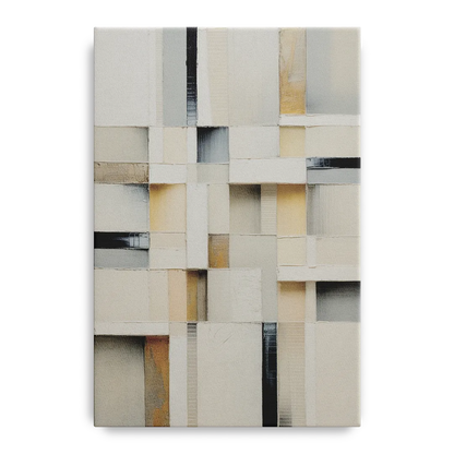 Elegant Geometric Intersections White Abstract - Canvas Wall Art