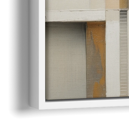 Elegant Geometric Intersections White Abstract - Close-Up White Frame Canvas