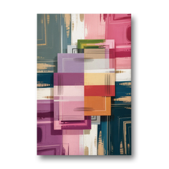 Elegant Geometry in Pink Abstract - Canvas Wall Art - Front