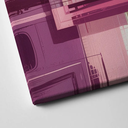 Elegant Geometry in Pink Abstract Canvas Close Up