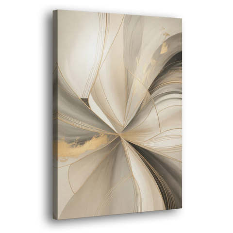 Elegant Interplay Beige Abstract - Canvas Wall Art - Side