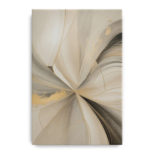 Elegant Interplay Beige Abstract - Canvas Wall Art