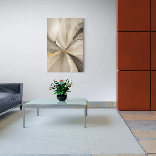 Elegant Interplay Beige Abstract - Canvas Wall Art Living Room