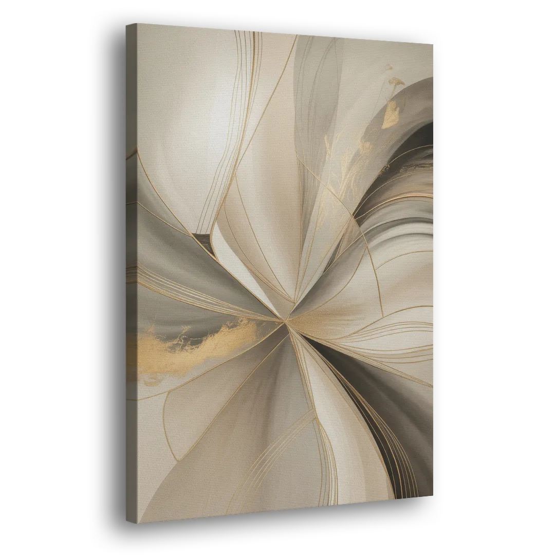 Elegant Interplay Beige Abstract Side - Canvas Wall Art