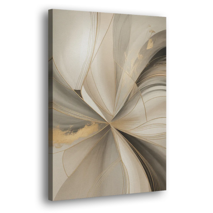 Elegant Interplay Beige Abstract Side - Canvas Wall Art