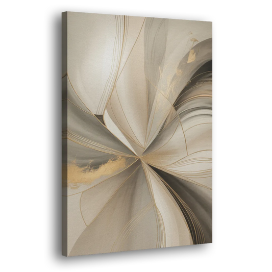 Elegant Interplay Beige Abstract Side - Canvas Wall Art