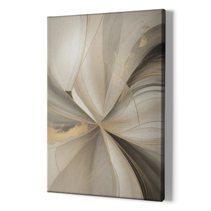 Elegant Interplay Beige Abstract - Canvas Print Art Sides