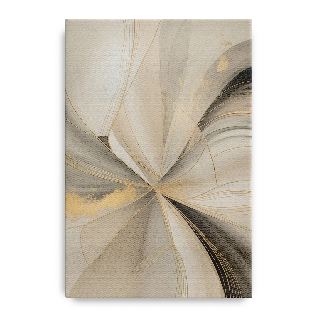Elegant Interplay Beige Abstract Front - Canvas Wall Art