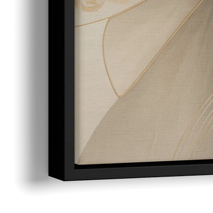 Elegant Interplay Beige Abstract - Close-Up Black Frame Canvas