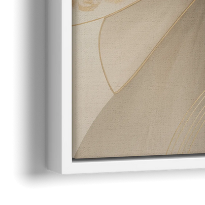 Elegant Interplay Beige Abstract - Close-Up White Frame Canvas