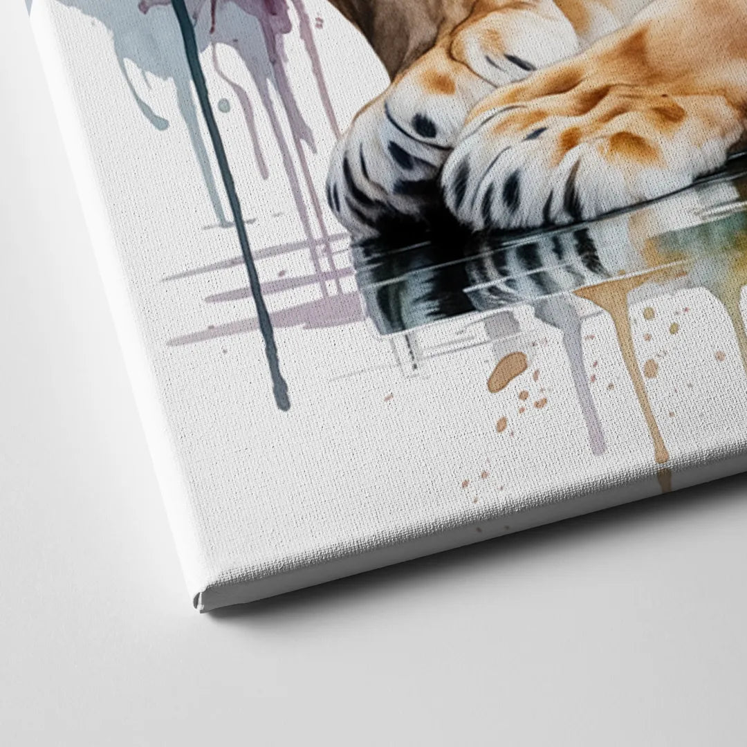 Elegant Lion and Lioness Canvas Close Up
